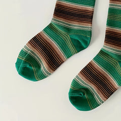 Striped Colorblock Knee-High Socks