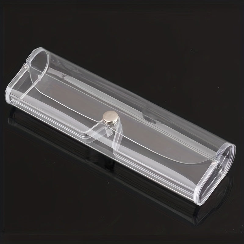 Clear PVC Glasses Case Snap Button Sunglasses Reading Myopia Glasses Storage Box