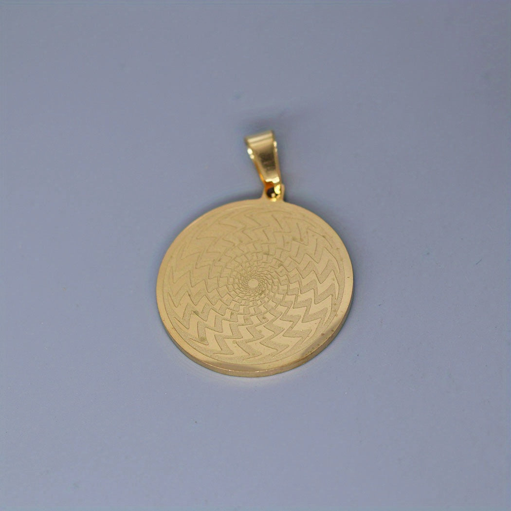 Round Rune Pendant for Necklaces and Bracelets, 0.98-inch