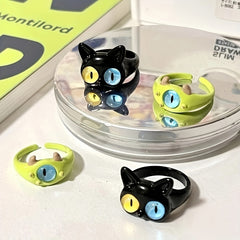 Double Eye Cat Ring For Men Daily Decoration Gift Family Friends