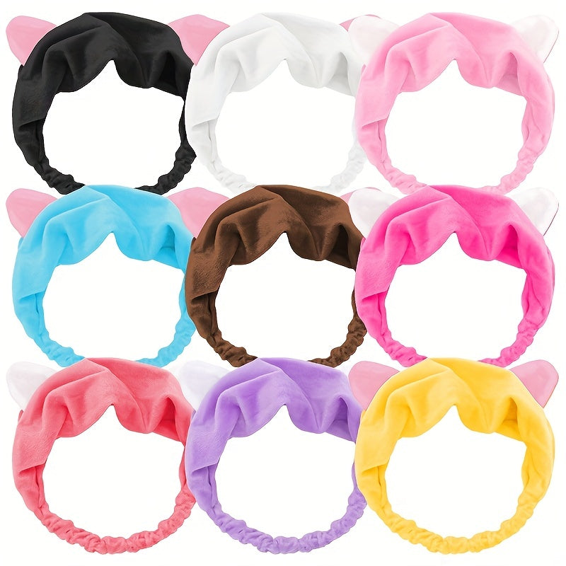 Cartoon Cat Ears Headband Soft Head Hoop for Girls Women