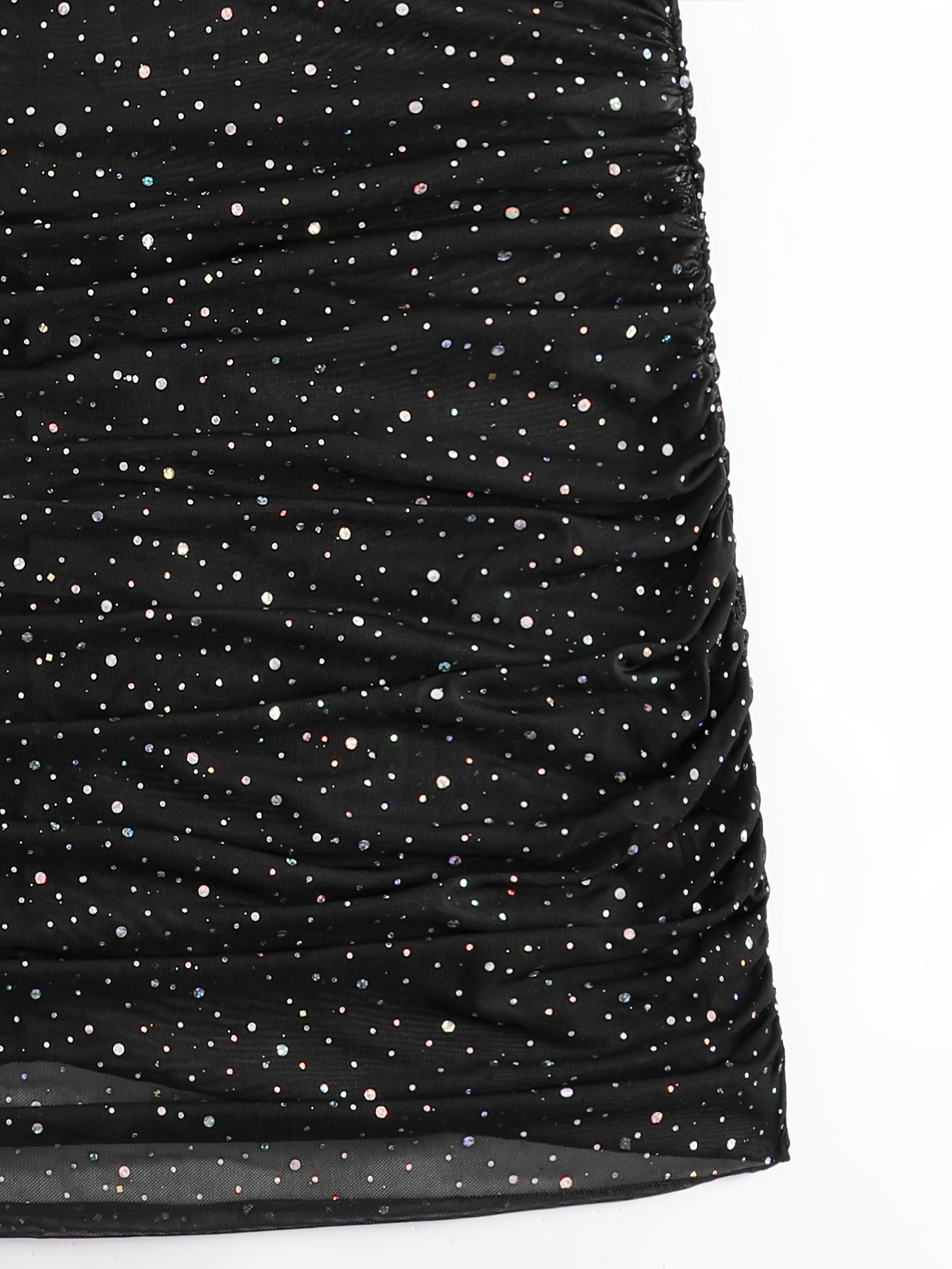  Glitter Sequin Crisscross Backless Cover Up Dress