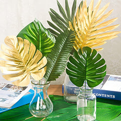72pcs Artificial Tropical Palm Leaves Monstera Leaves Safari Jungle Leaf