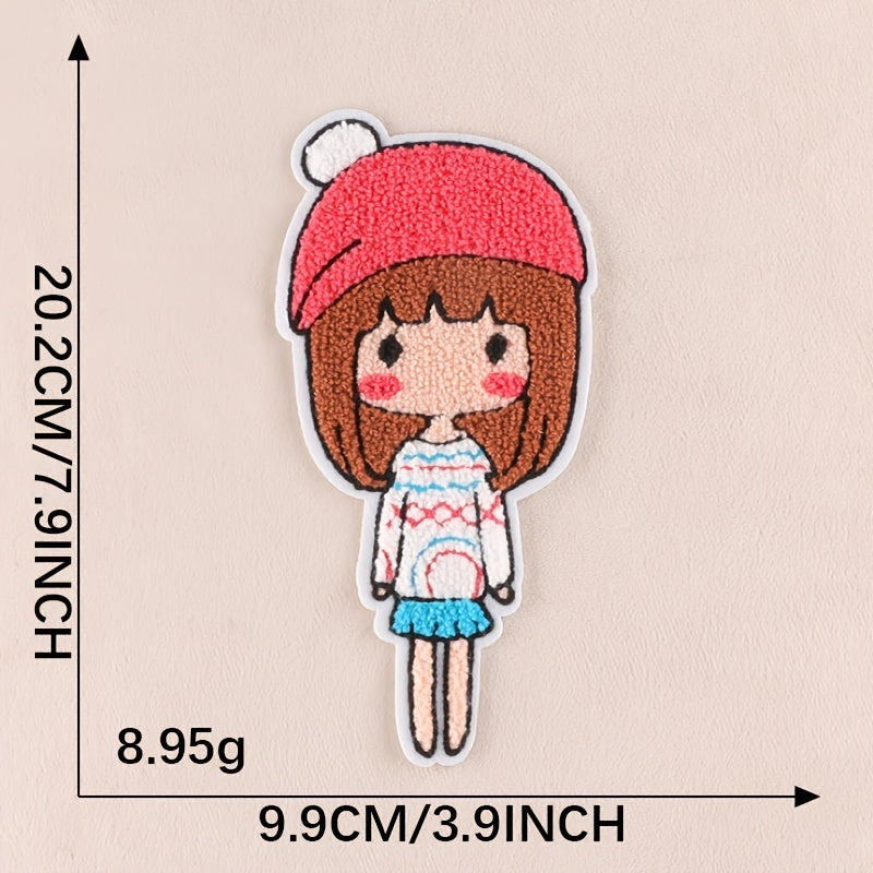 1pc Cartoon Little Girl Patch DIY Clothes Art Decor