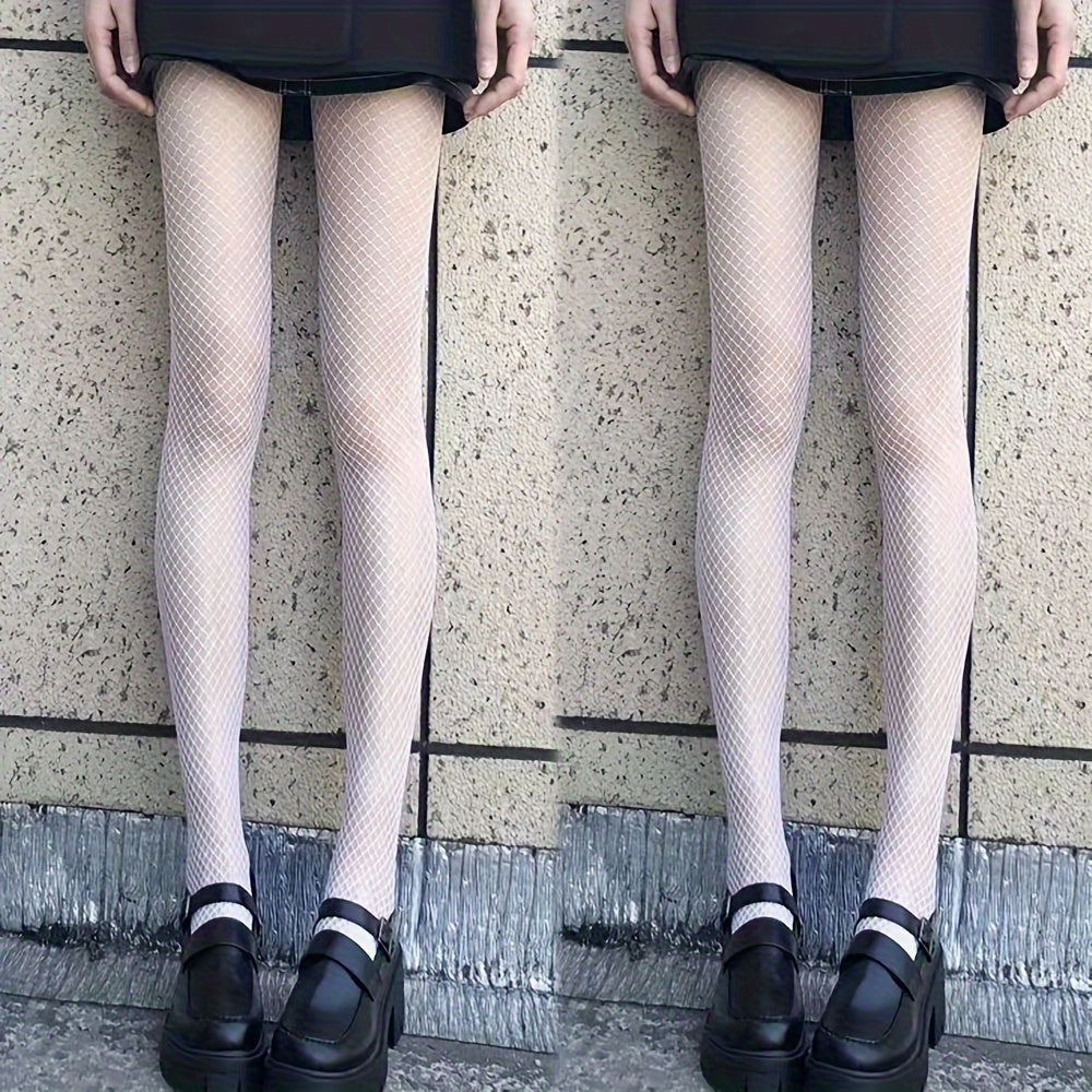 2-Pack High-Waist Sheer Fishnet Tights Pantyhose Stockings