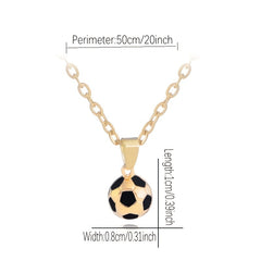 Football Link Chain Soccer Necklace Pendant