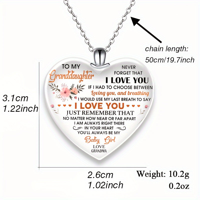 Granddaughter Pendant Necklace Delicate Christmas Party Gift