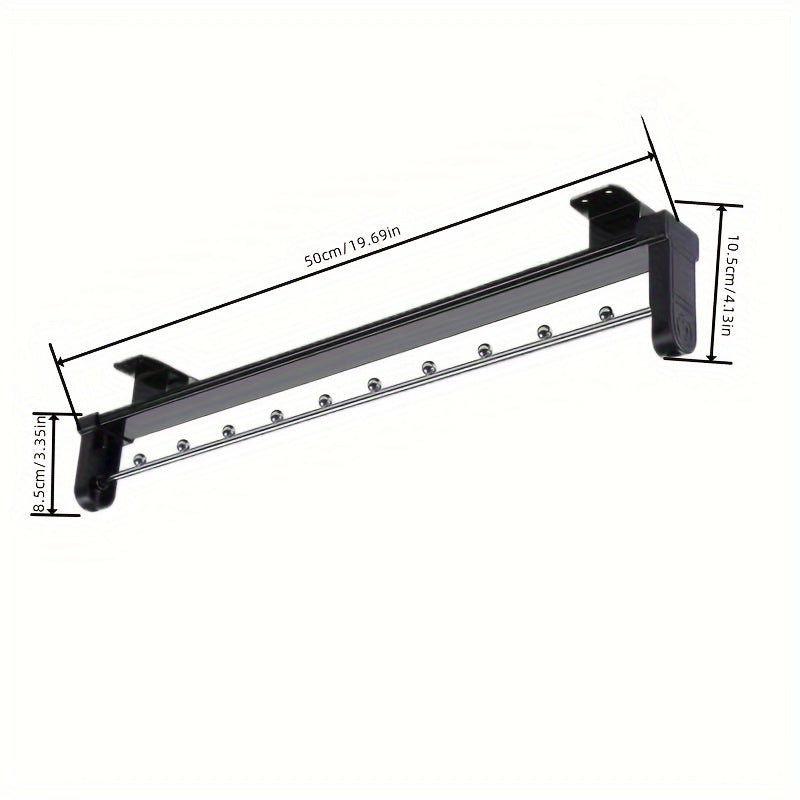 Pull Out Pants Rack Telescopic Hanging Clothes Rack Metal Storage Rod Rail