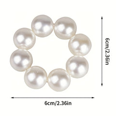 Faux Pearl Hair Tie Ponytail Rope Head Jewelry for Women