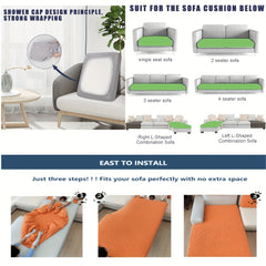 Solid Jacquard Stretch Sofa Slipcover Elastic Band Furniture Protector Sofa Cove