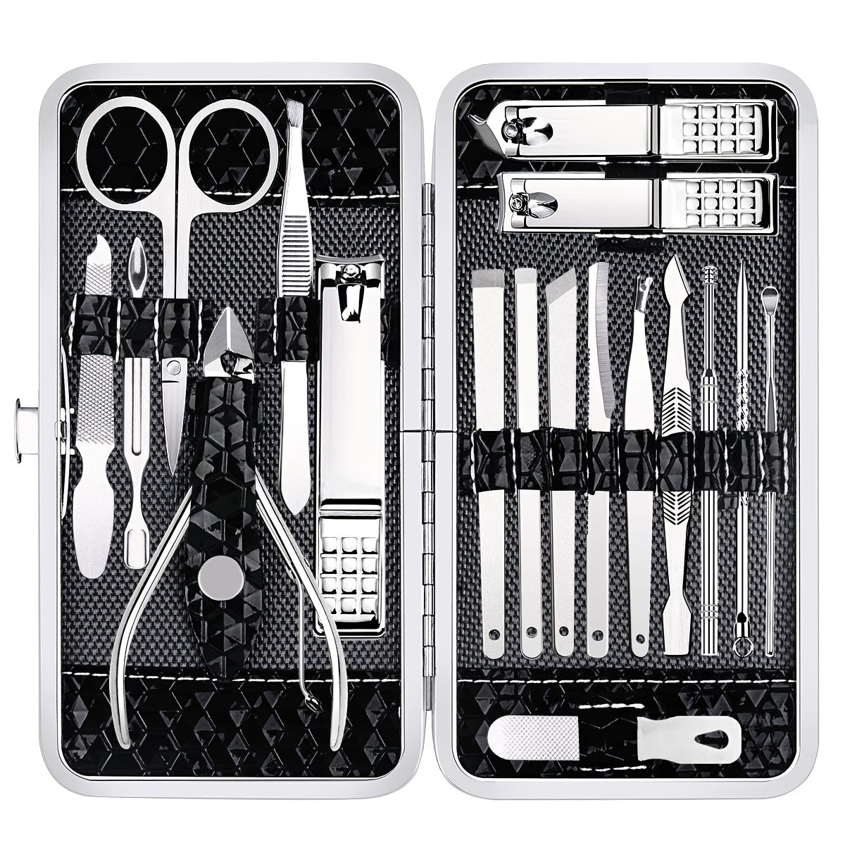 Manicure Pedicure Kit 18 Pieces Stainless Steel Professional Grooming Nail Care