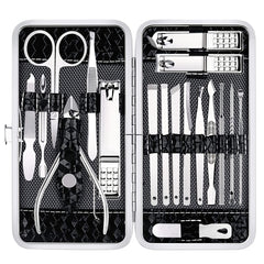 Manicure Pedicure Kit 18 Pieces Stainless Steel Professional Grooming Nail Care