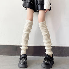 3 Pairs Ribbed Leg Warmers Knee High Socks Women's Stockings & Hosiery