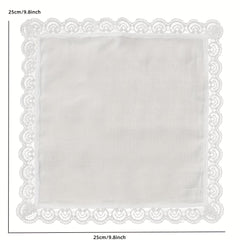 6pcs Lace Trim Handkerchief Set for Wedding Decoration DIY