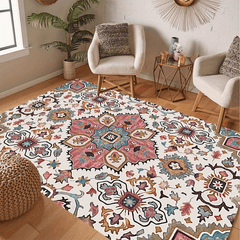 Soft Vintage Boho Area Rug Persian Pattern Anti Fatigue Shaggy Carpet