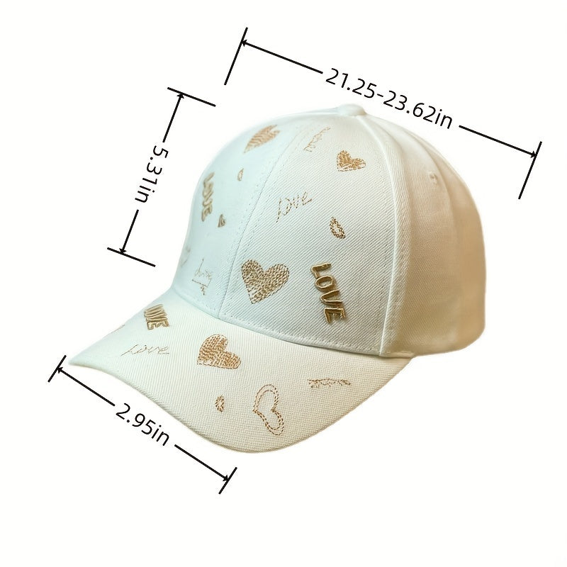 Love Graffiti Embroidery Baseball Cap Solid Dad Hat
