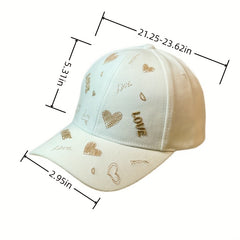 Love Graffiti Embroidery Baseball Cap Solid Dad Hat