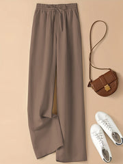 Wide Leg Elastic Waist Pants for Women