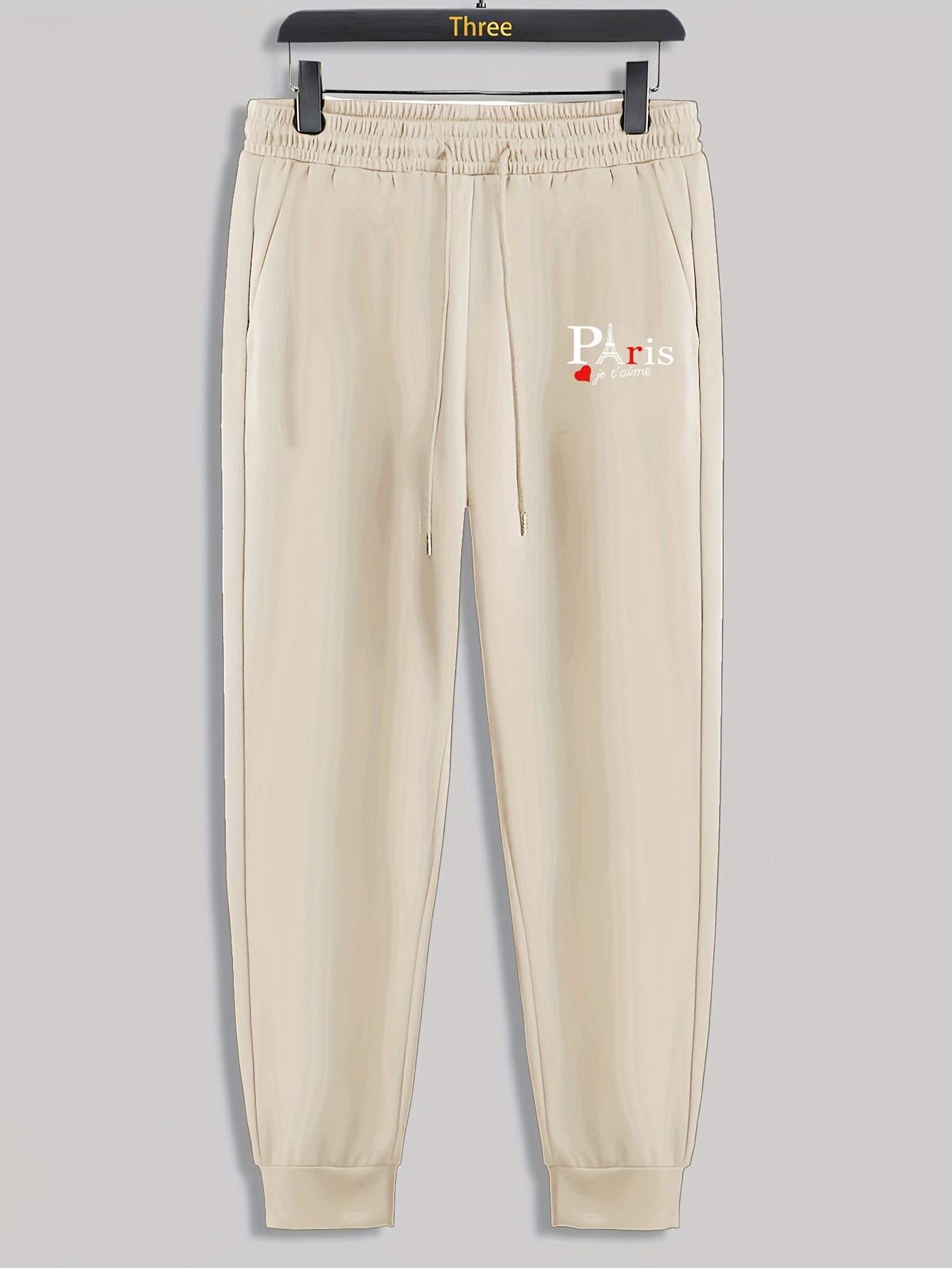 Paris Tower Print Men's Drawstring Sweatpants for Running Jogging