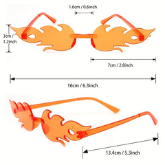 5pairs Flame Sunglasses Candy Sun Shades for Beach Party