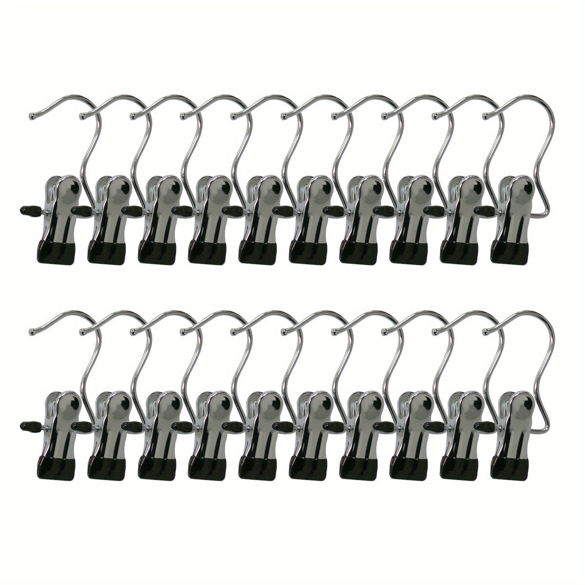 20pcs Non-slip Hanger Clip Set 360 Rotatable Boot Hook Metal Clip
