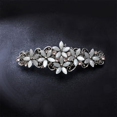 Rhinestone Flower Hair Barrettes Glitter Sparkle Fancy Clips Vintage Accessories