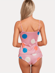 Polka Dot Pajama Set Cami Top & Shorts Women's Sleepwear