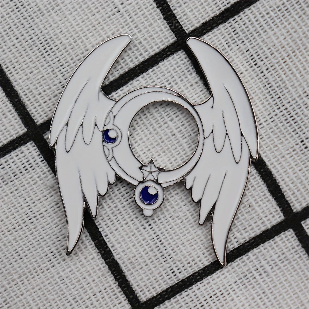 Enamel Star Moon Feather Brooch Men's Fashion Jewelry