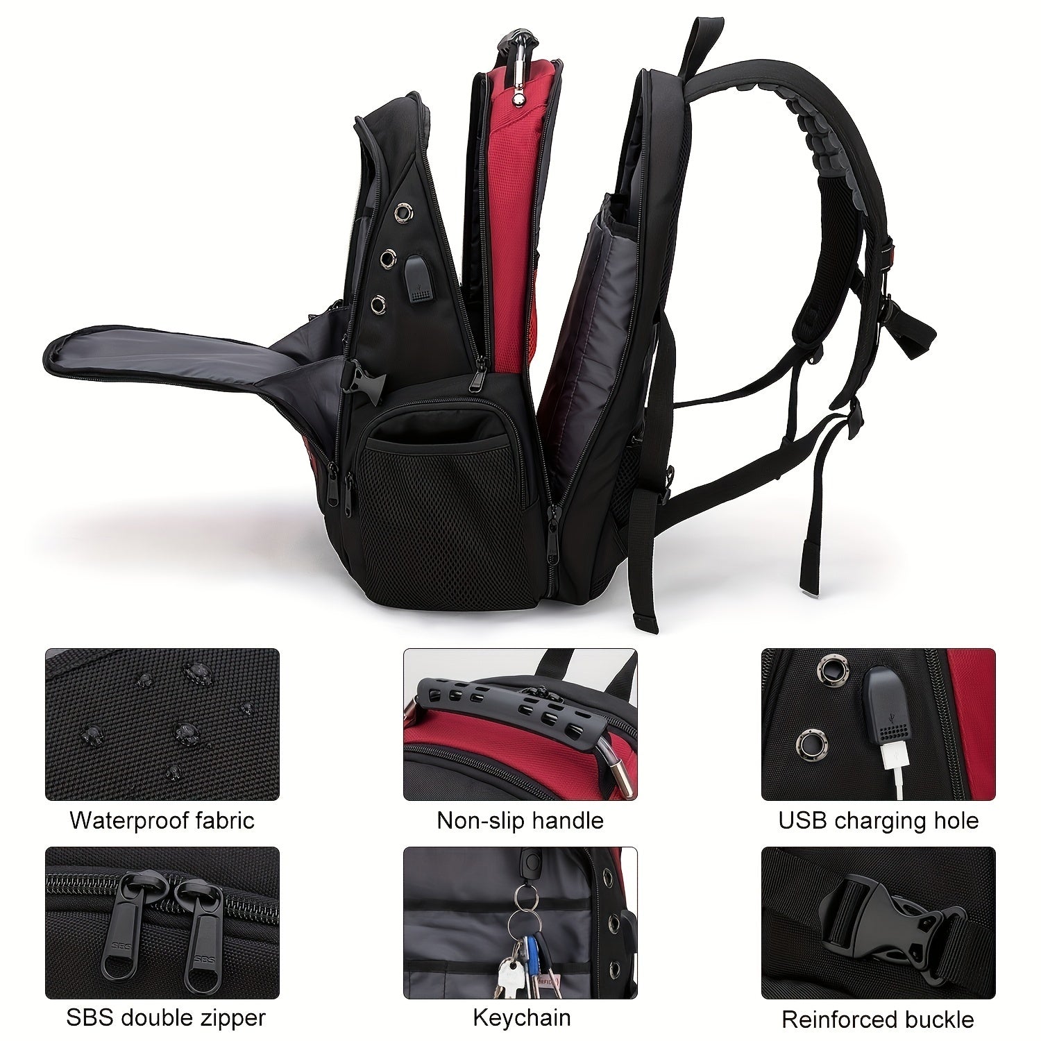 Men's Waterproof Duffel Bag & Backpack Combo for Outdoor Activities