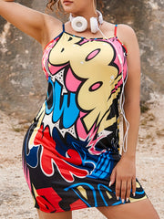  Pop Art Print Bodycon Mini Dress