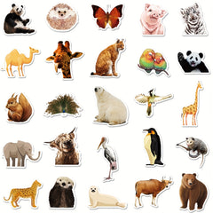 50pcs Animal Documentary Vinyl Waterproof Stickers for Adults