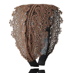 Wide Lace Headband Hair Band With Teeth Women's Headband Lace Floral Hair Hoop