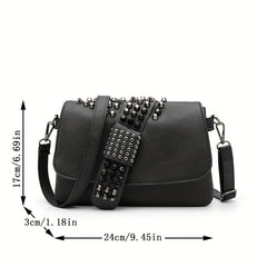 Gothic Skull Pattern Crossbody Bag Y2K Punk Flap Shoulder Bag