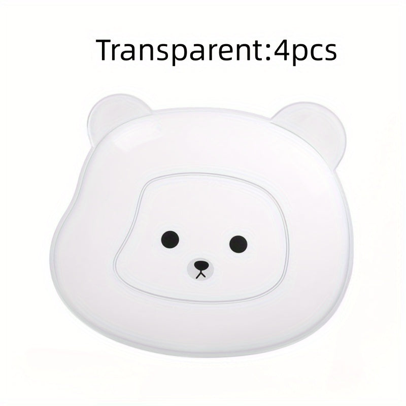 4pcs Bear Clear Plastic Plates for Parties