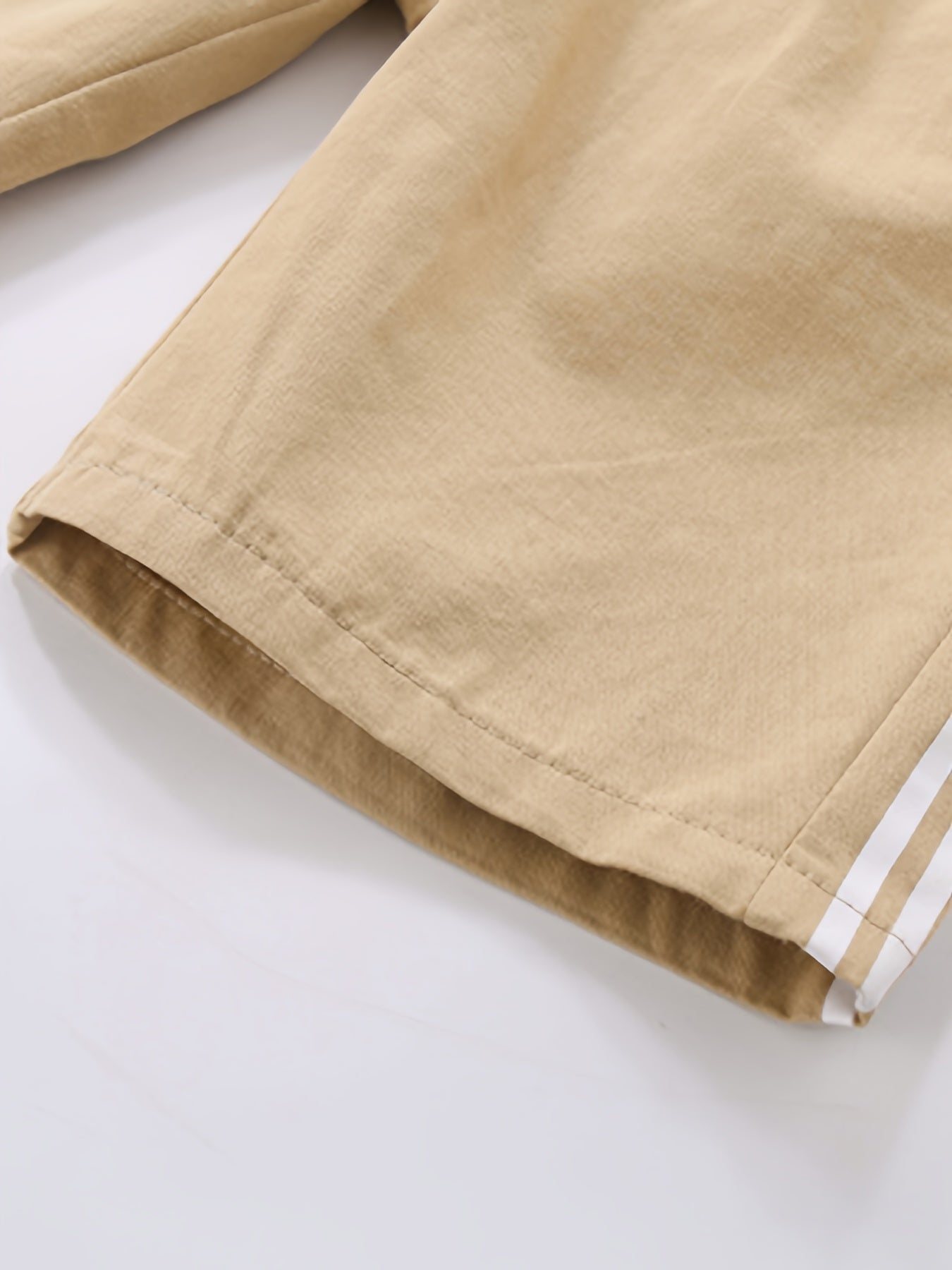 Boys Khaki Striped SOUL Print Elastic Waist Pocket Shorts
