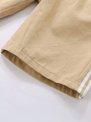 Boys Khaki Striped SOUL Print Elastic Waist Pocket Shorts