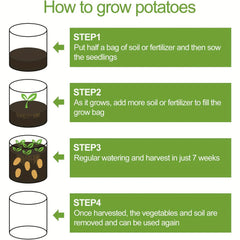 4pcs Potato Grow Bags with Flap & Handles 7 Gallon