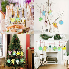 48pcs Christmas Wood Crafts Kit For Kids DIY Painting Crafts Party Favors