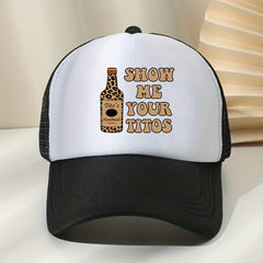 Leopard Print Baseball Cap Mesh Trucker Hat Adjustable Sunshade Dad Hats