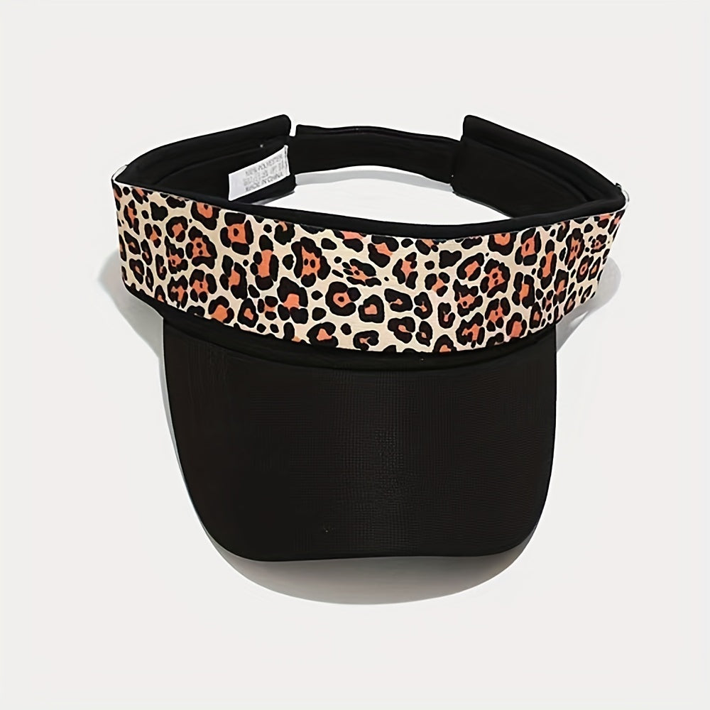 Leopard Print Women Sun Hat UV Protection Travel Beach Cap