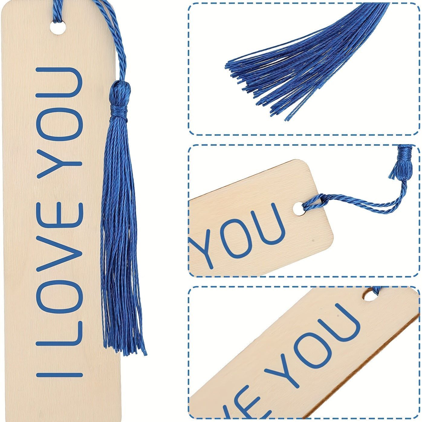 DIY Wooden Bookmark Set for Customizing and Painting with Tassel Tag