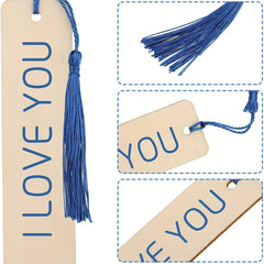 DIY Wooden Bookmark Set for Customizing and Painting with Tassel Tag