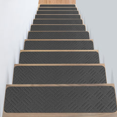15pcs Self Adhesive Carpet Stair Treads for Wooden Steps - Felt Stair Carpet Tre