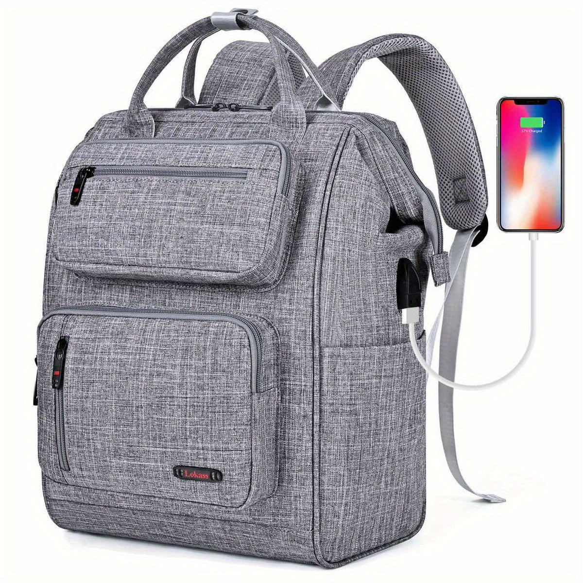 Casual Backpack USB Charging Port Large Waterproof Computer Bag