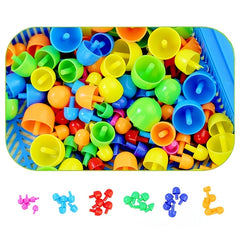 Colorful Mushroom Peg Puzzle Building Blocks Game Enhances Cognitive Skills