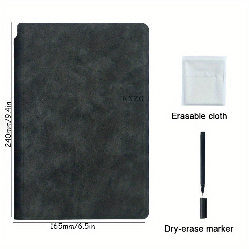 A5 Leather Whiteboard Notebook Notepad Erasable Handwriting Board