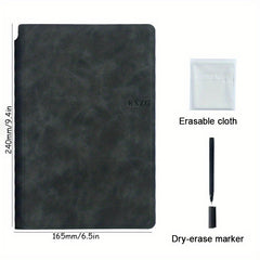 A5 Leather Whiteboard Notebook Notepad Erasable Handwriting Board