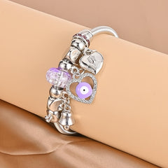 Vintage Butterfly Pendant Bracelet Heart Spring Chain Stretchable Bangle