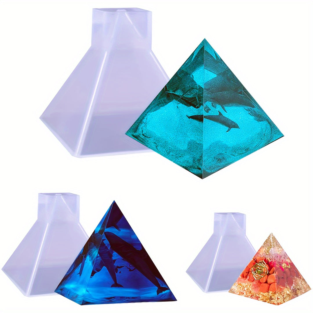 3pcs Pyramid Clear Silicone Molds For Resin