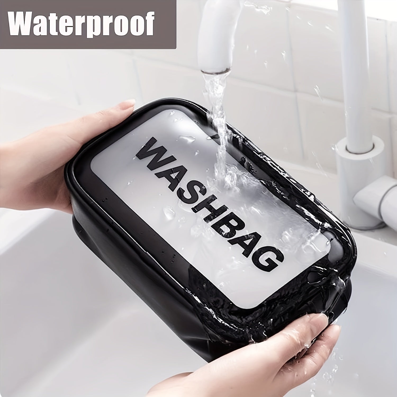 3Pcs Clear Travel Cosmetic Bag Set Waterproof Makeup Bag Portable Toiletry Bag